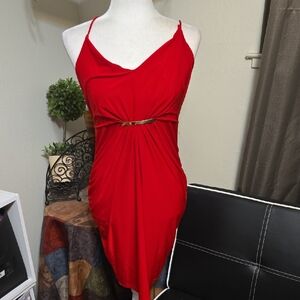 Sabora Scarlet Mini Dress with Metallic Detail